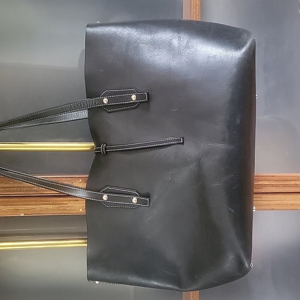 Leather tote bag